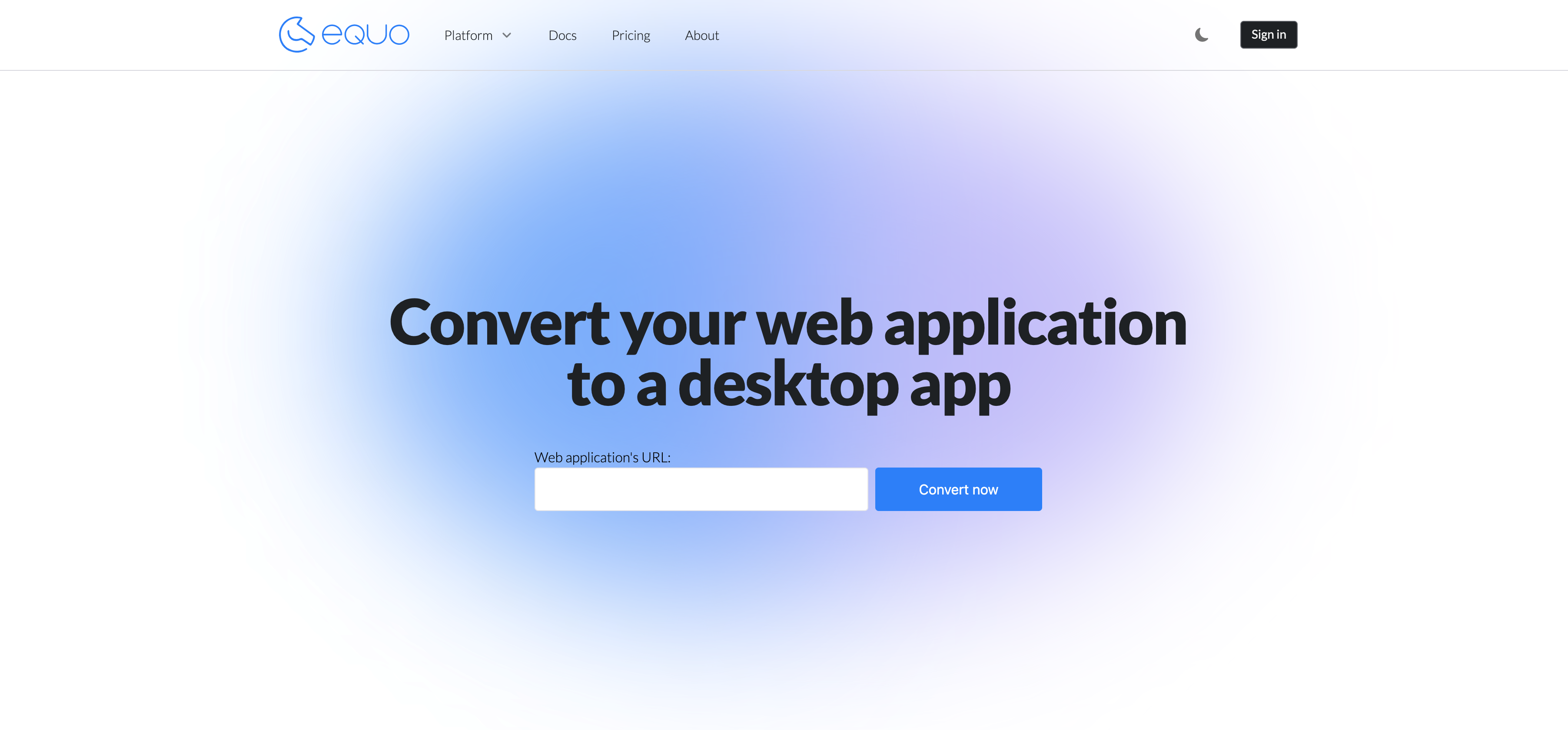 Equo Converting a web app to a desktop app with zero code